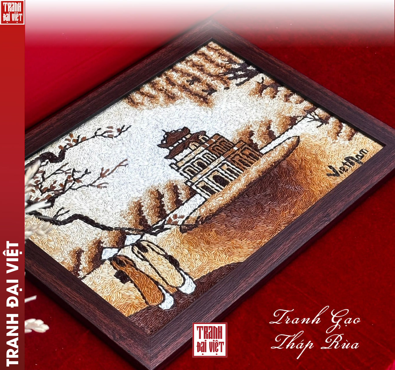 Ảnh 5 Tranh Gạo Tháp Rùa - Tranh Đại Việt