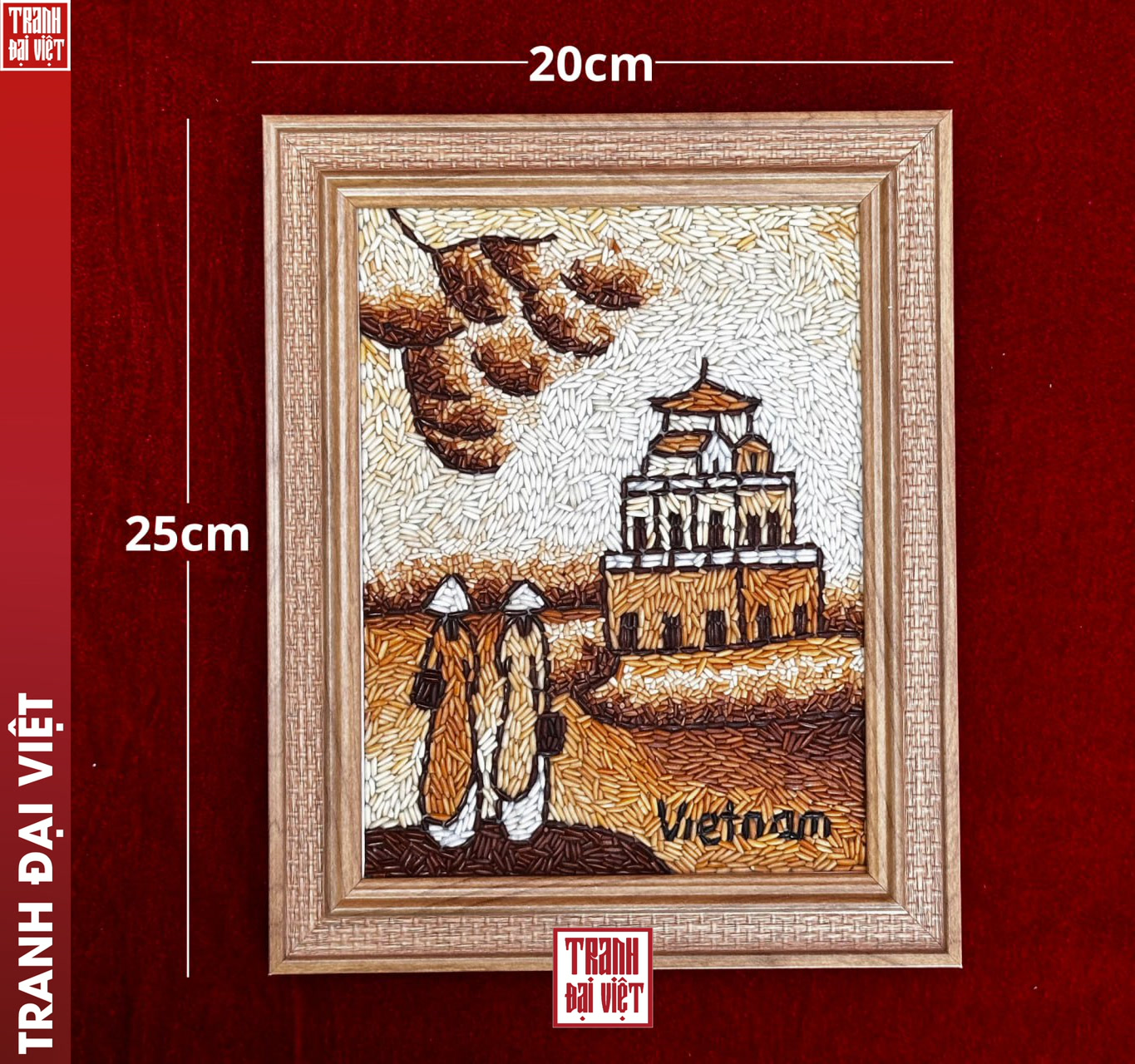Ảnh 8 Tranh Gạo Rang Tháp Rùa Ban Mai - Tranh Đại Việt